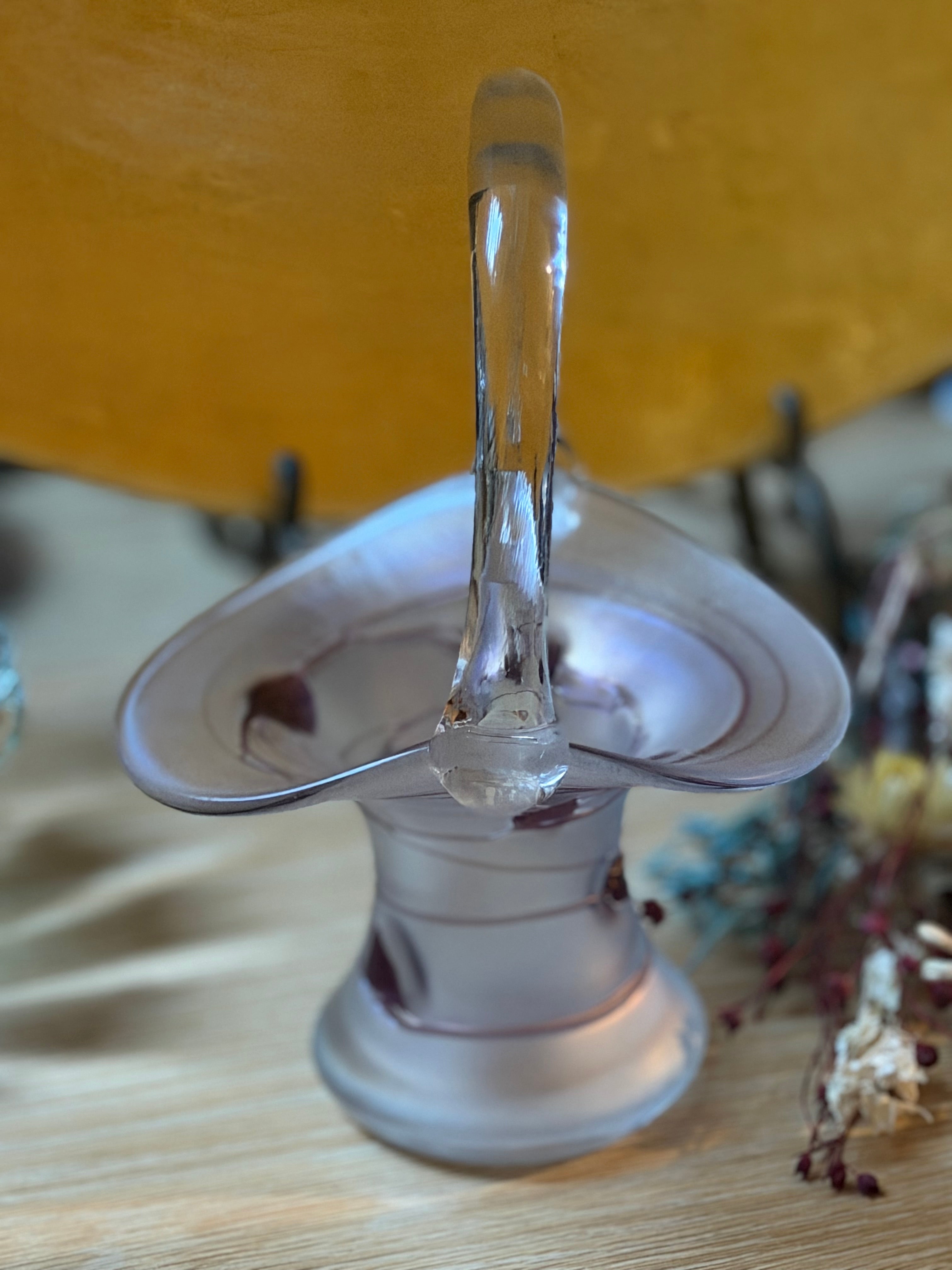 Freiherr Von POSCHINGER Art Nouveau Iridescent basket