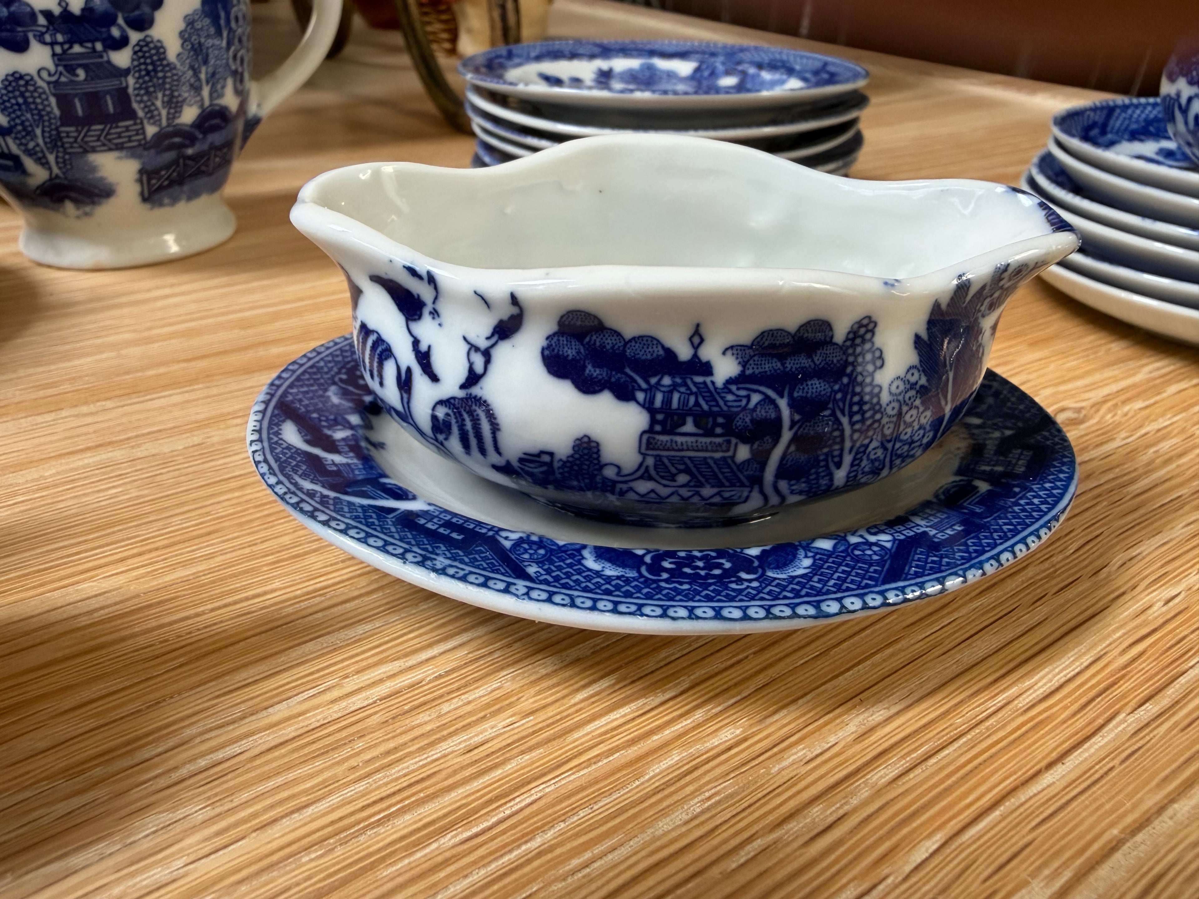 Blue Willow Childs Tea Dinner Set Made In Japan 1950's Vintage Ceramic